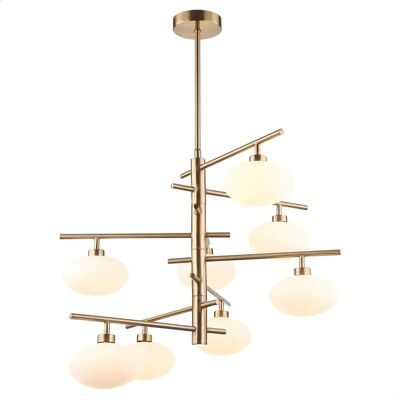 Italux Fiorenzo - Modern Pendant Brass 8 Light - Lighting Italux Fiorenzo - Modern Pendant Brass 8 Light - Lighting