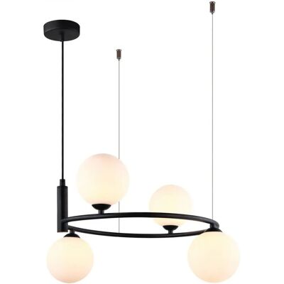 Italux Amily Modern Pendant Black White Shade G9 4 Light Italux Amily Modern Pendant Black White Shade G9 4 Light
