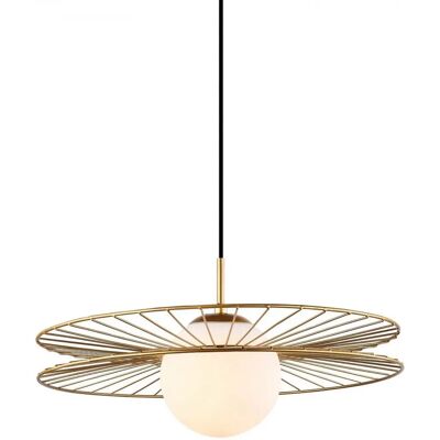 Italux Sandy - Suspension moderne dorée avec abat-jour blanc - Publicité Italux Sandy - Suspension moderne dorée avec abat-jour blanc - Publicité
