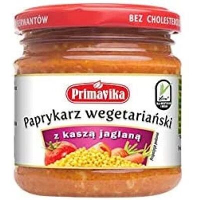 Primavika Vegetarischer Pfeffer mit Hirse - Vegetarischer Pfeffer mit Hirse - Paprykarz Wegetariański z Kaszą Jaglaną Primavika Vegetarischer Pfeffer mit Hirse - Vegetarischer Pfeffer mit Hirse - Paprykarz Wegetariański z Kaszą Jaglaną