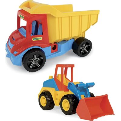 Wader Marke Multi Truck mit Bagger - Spielzeugauto Wader Marke Multi Truck mit Bagger - Spielzeugauto