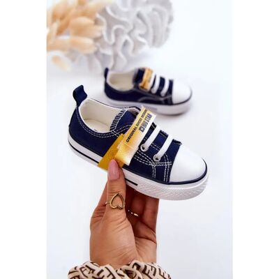 BIG STAR - JJ374077NAVY - Navy - Żółty - Sneakers BIG STAR - JJ374077NAVY - Navy - Żółty - Sneakers