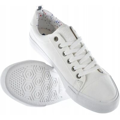 Big Star Bărbați KK174001 Adidași albi cu talpă joasă Big Star Bărbați KK174001 Adidași albi cu talpă joasă