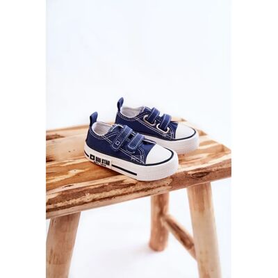 Big Star KK374081 Bawełniane buty niemowlęce granatowe - Cały rok Big Star KK374081 Bawełniane buty niemowlęce granatowe - Cały rok
