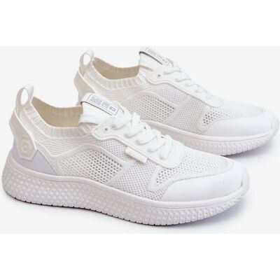 Białe i szare sneakers Big Star - Oddychające, Memory Foam, Platforma Białe i szare sneakers Big Star - Oddychające, Memory Foam, Platforma