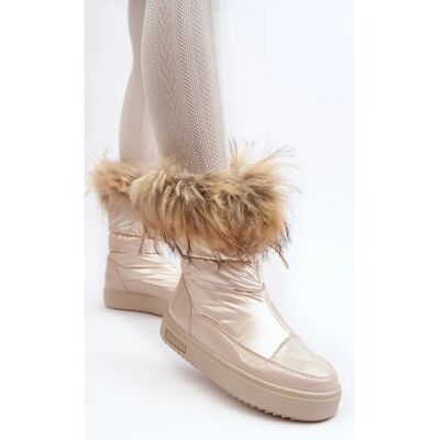 Beżowe buty zimowe Big Star INT1924B - Buty Beżowe buty zimowe Big Star INT1924B - Buty