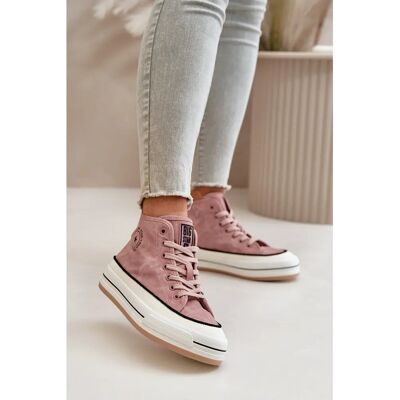 Różowe izolowane sneakersy Big Star dla kobiet - Obuwie Różowe izolowane sneakersy Big Star dla kobiet - Obuwie