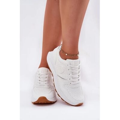 Big Star Białe sneakers na platformie - Buty Big Star Białe sneakers na platformie - Buty