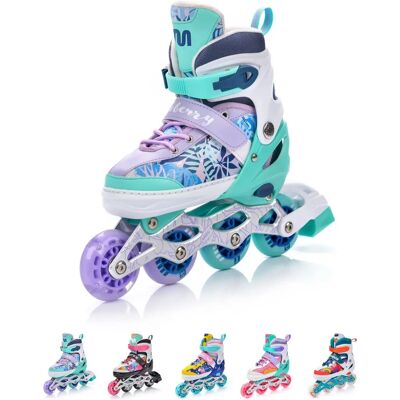 Meteor Blueberry 2022 - Patins ajustáveis 4 em 1, Roller, Inline, Combo Meteor Blueberry 2022 - Patins ajustáveis 4 em 1, Roller, Inline, Combo