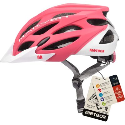 METEOR - MARVEN - pink-blanc - M - Casque de vélo - Publicité METEOR - MARVEN - pink-blanc - M - Casque de vélo - Publicité