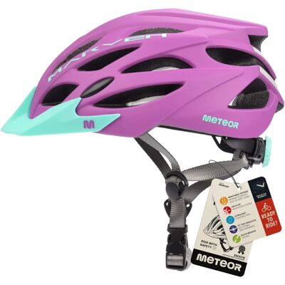 Kask rowerowy Meteor Marven - Rozmiar L, Fioletowy, Lekki - Kask rowerowy Kask rowerowy Meteor Marven - Rozmiar L, Fioletowy, Lekki - Kask rowerowy