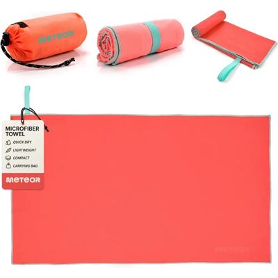 Serviette en Microfibre Meteor XL Coral - Séchage Rapide & Compacte - Publicité Serviette en Microfibre Meteor XL Coral - Séchage Rapide & Compacte - Publicité