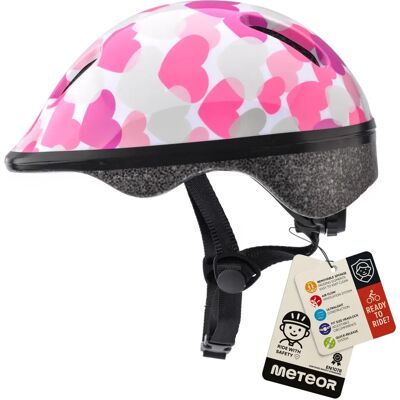 Nieposortowany Meteor KS06 Hearts Pink Kask rowerowy - Dziecko Nieposortowany Meteor KS06 Hearts Pink Kask rowerowy - Dziecko
