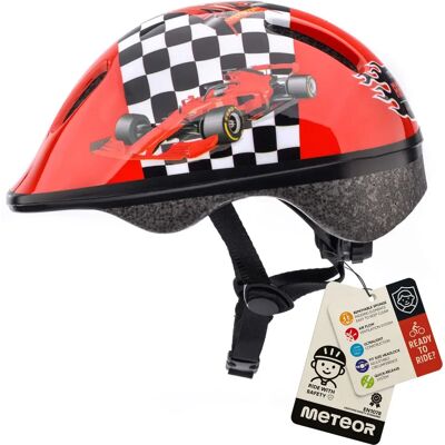 Casque vélo enfant Meteor Protectif - Équipe de Course - Publicité Casque vélo enfant Meteor Protectif - Équipe de Course - Publicité