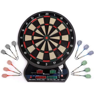 Meteor Elektronische Dartscheibe - 4-LED, Schwarz - 42cm Meteor Elektronische Dartscheibe - 4-LED, Schwarz - 42cm