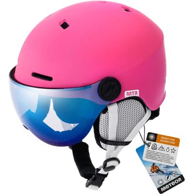 Casque de ski Meteor M Rose avec Goggles - Ski Helmet - Publicité Casque de ski Meteor M Rose avec Goggles - Ski Helmet - Publicité