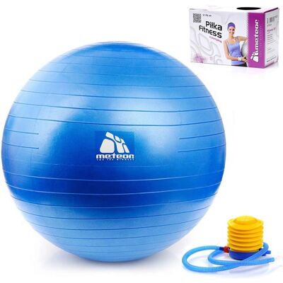 Piłka fitness Meteor - 65cm, niebieska - Sprzęt do ćwiczeń i rehabilitacji Piłka fitness Meteor - 65cm, niebieska - Sprzęt do ćwiczeń i rehabilitacji