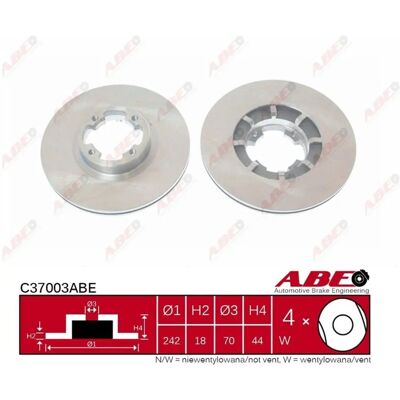 Disco de freno ABE C37003ABE - Ventilado - Delantero - 18mm Disco de freno ABE C37003ABE - Ventilado - Delantero - 18mm