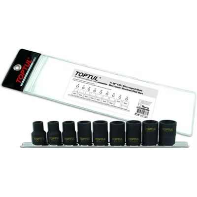 Ensemble de douilles TOPTUL - 10-19mm, Chrome-molybdène, Retrait de vis endommagées Ensemble de douilles TOPTUL - 10-19mm, Chrome-molybdène, Retrait de vis endommagées