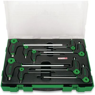 Zestaw 9 kluczy imbusowych TOPTUL - T-handle, 2-10mm Zestaw 9 kluczy imbusowych TOPTUL - T-handle, 2-10mm