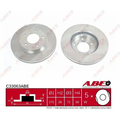 Disque de frein ventilé ABE C33063ABE - Disque de frein Disque de frein ventilé ABE C33063ABE - Disque de frein