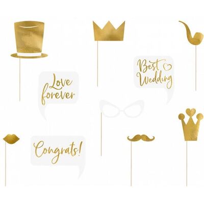 PartyDeco KNP30-KARTON Gold Fotorequisiten - Hochzeit & Party PartyDeco KNP30-KARTON Gold Fotorequisiten - Hochzeit & Party