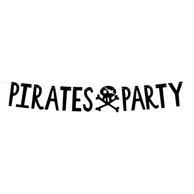 PartyDeco GRL86-010 Schwarze Papier Piraten Girlande - Partydekoration PartyDeco GRL86-010 Schwarze Papier Piraten Girlande - Partydekoration