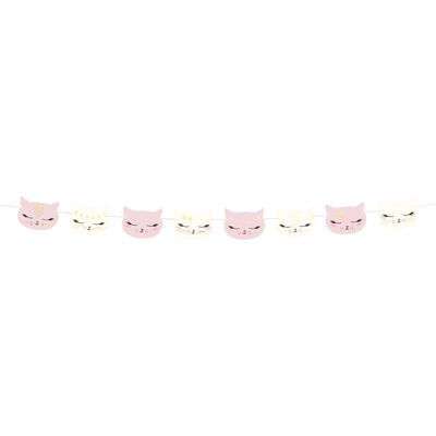 PartyDeco GL11 Pinke Katze Gesicht Girlande - Partydekoration PartyDeco GL11 Pinke Katze Gesicht Girlande - Partydekoration