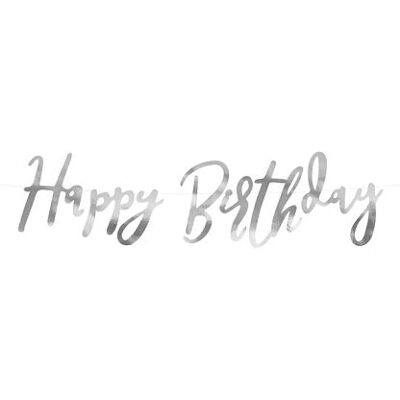 PartyDeco GRL75-018M Silber Geburtstagsbanner - Party Dekoration PartyDeco GRL75-018M Silber Geburtstagsbanner - Party Dekoration
