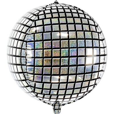 PartyDeco Disco Ball Foil Balloon - 16" Helium Retro Party Decoration PartyDeco Disco Ball Foil Balloon - 16" Helium Retro Party Decoration