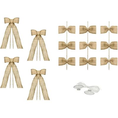 Partydeco - Auto Dekoration Set 3-teilig Braun - Jute - 6m - Auto Dekoration Set Partydeco - Auto Dekoration Set 3-teilig Braun - Jute - 6m - Auto Dekoration Set