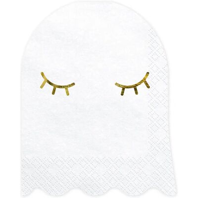 Pricenet Ghost Servietten - 11x14cm - 20 Stk - Weiß mit Gold Pricenet Ghost Servietten - 11x14cm - 20 Stk - Weiß mit Gold