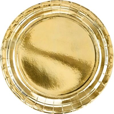 PartyDeco TPP58-019ME Einweg-Teller - Gold, 23cm, Pack von 6 PartyDeco TPP58-019ME Einweg-Teller - Gold, 23cm, Pack von 6