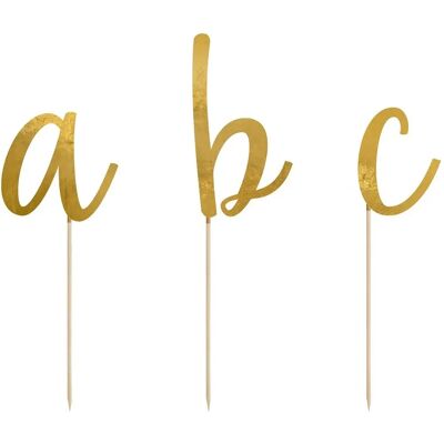 Marken Modell Alphabet Gold Tortenaufsatz - Torten Topper Marken Modell Alphabet Gold Tortenaufsatz - Torten Topper