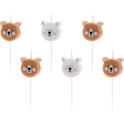 PartyDeco - SCS-11 - Multicolor - Bärenkopf - Tortenkerze PartyDeco - SCS-11 - Multicolor - Bärenkopf - Tortenkerze