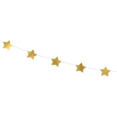Pricenet Goldene Stern-Girlande - 3,6m Party Dekoration Pricenet Goldene Stern-Girlande - 3,6m Party Dekoration