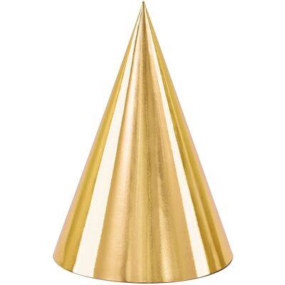 Gold Party Hats - 16 cm - Party Hats Gold Party Hats - 16 cm - Party Hats