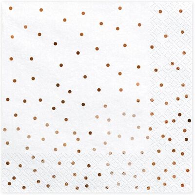 PartyDeco SP33-88-008 Papiertücher - Roségold, Weiß - 20 Stück PartyDeco SP33-88-008 Papiertücher - Roségold, Weiß - 20 Stück
