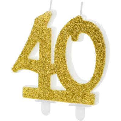 Pricenet - Candle 40 - Gold - 7.5 cm - Candle Pricenet - Candle 40 - Gold - 7.5 cm - Candle