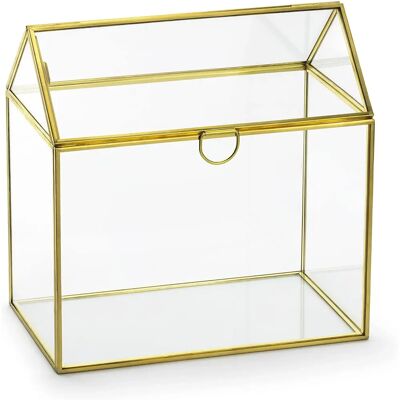 Pricenet Goldenes Glashaus Geschenkkartenhalter - Geschenk Pricenet Goldenes Glashaus Geschenkkartenhalter - Geschenk