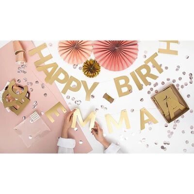 Jadeo Gold Cardboard Letter Garland - 63 pcs, 14cm Jadeo Gold Cardboard Letter Garland - 63 pcs, 14cm