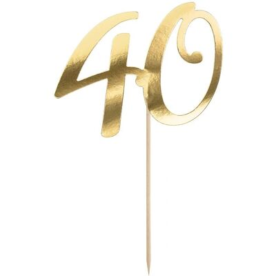 Pricenet 40 Decoração de Bolo Dourada - Cake Topper Pricenet 40 Decoração de Bolo Dourada - Cake Topper