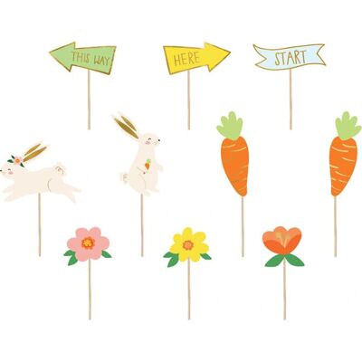 PartyDeco EHK1 bâtons de bricolage - Panneaux pour chasse aux œufs de Pâques - Décoration de fête - Publicité PartyDeco EHK1 bâtons de bricolage - Panneaux pour chasse aux œufs de Pâques - Décoration de fête - Publicité