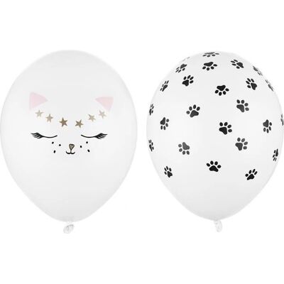 Pricenet - Katze 30 cm Ballons - Pastell Reinweiß - Ballons Pricenet - Katze 30 cm Ballons - Pastell Reinweiß - Ballons