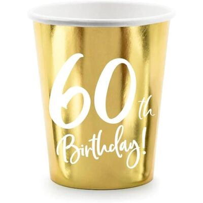 Pricenet Modell - Goldene Papierbecher zum 60. Geburtstag - 220ml, 6er Pack Pricenet Modell - Goldene Papierbecher zum 60. Geburtstag - 220ml, 6er Pack