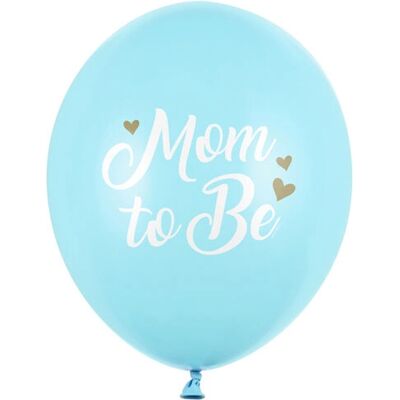 PartyDeco SB14P-311-001J-6 Blaue Mom To Be Ballons - Party Dekoration PartyDeco SB14P-311-001J-6 Blaue Mom To Be Ballons - Party Dekoration