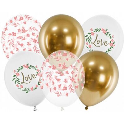 PartyDeco SB14P-321-000-6 Rote Love Ballon - Partydeko PartyDeco SB14P-321-000-6 Rote Love Ballon - Partydeko