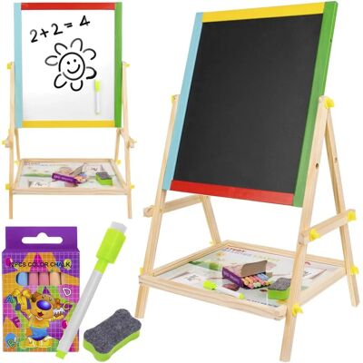 Dwustronna Tablica Drewniana Kruzzel - Zabawka Edukacyjna dla Dzieci Dwustronna Tablica Drewniana Kruzzel - Zabawka Edukacyjna dla Dzieci
