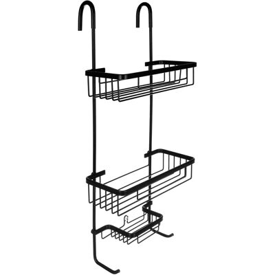 Malatec Schwarzer Hängender Duschregal - 3 Ablagen - Modernes Design - Badezimmer-Organizer Malatec Schwarzer Hängender Duschregal - 3 Ablagen - Modernes Design - Badezimmer-Organizer
