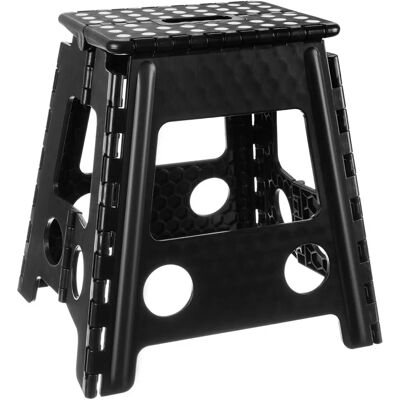 Malatec Klappbarer Hocker - Schwarz/Weiß - 39cm - Leicht Malatec Klappbarer Hocker - Schwarz/Weiß - 39cm - Leicht